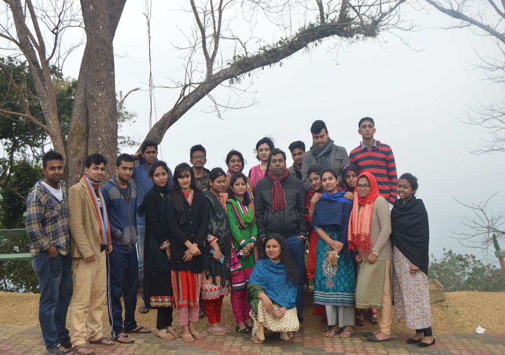 Students with the Director of BBA Program at Ruilui Para, Sajek Valley