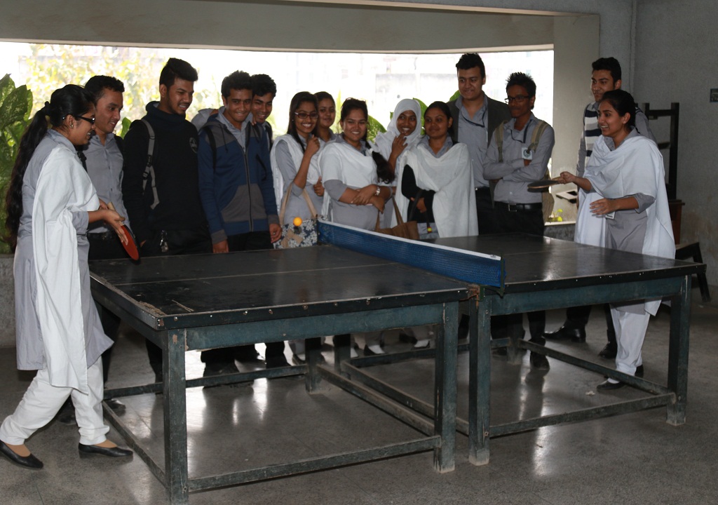 Students of BBA Program passing their pleasant time playing Table Tennis