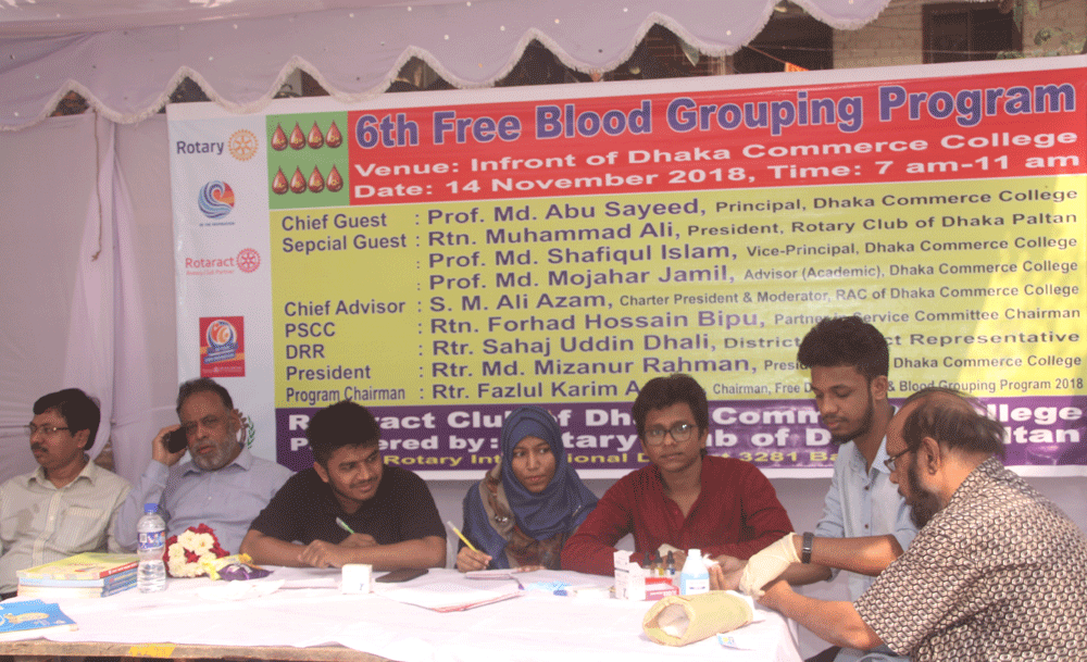 6th Free Blood Grouping Program 14.11.2018