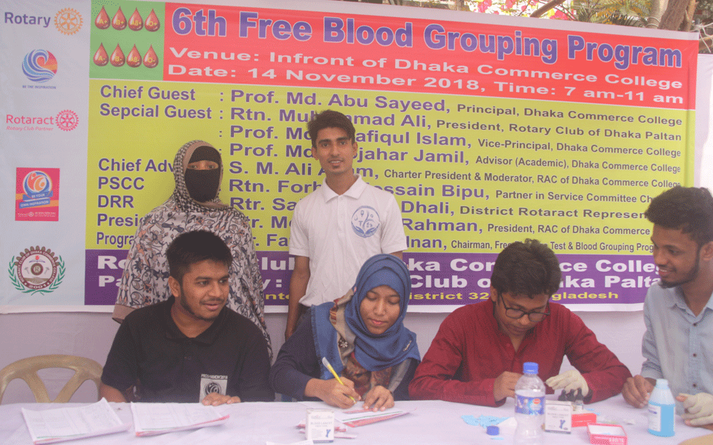 6th Free Blood Grouping Program 14.11.2018