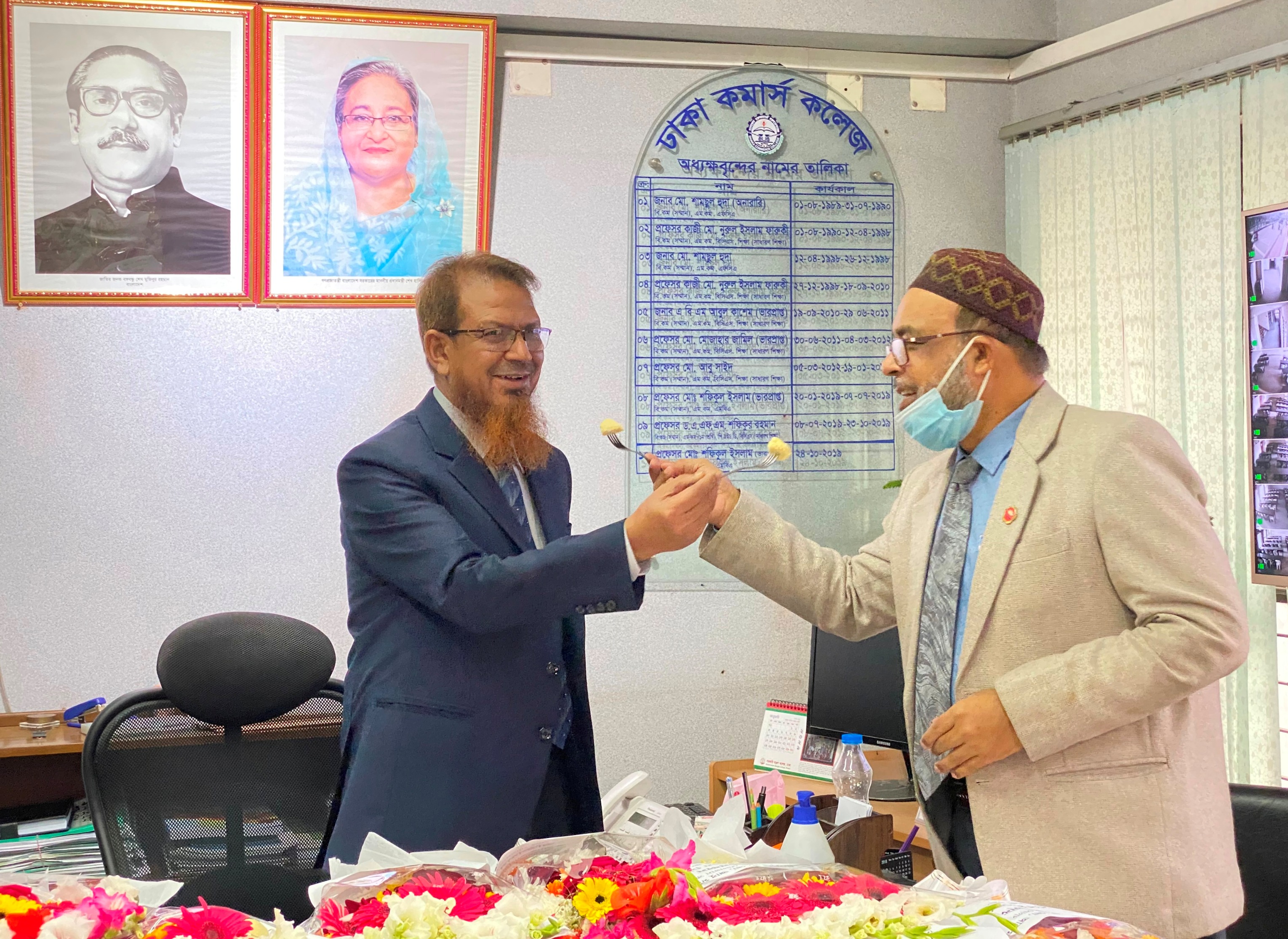 Reception to Principal Prof. Dr. Md. Abu Masud by Principal (Acting) Prof. Md. Shafiqul Islam