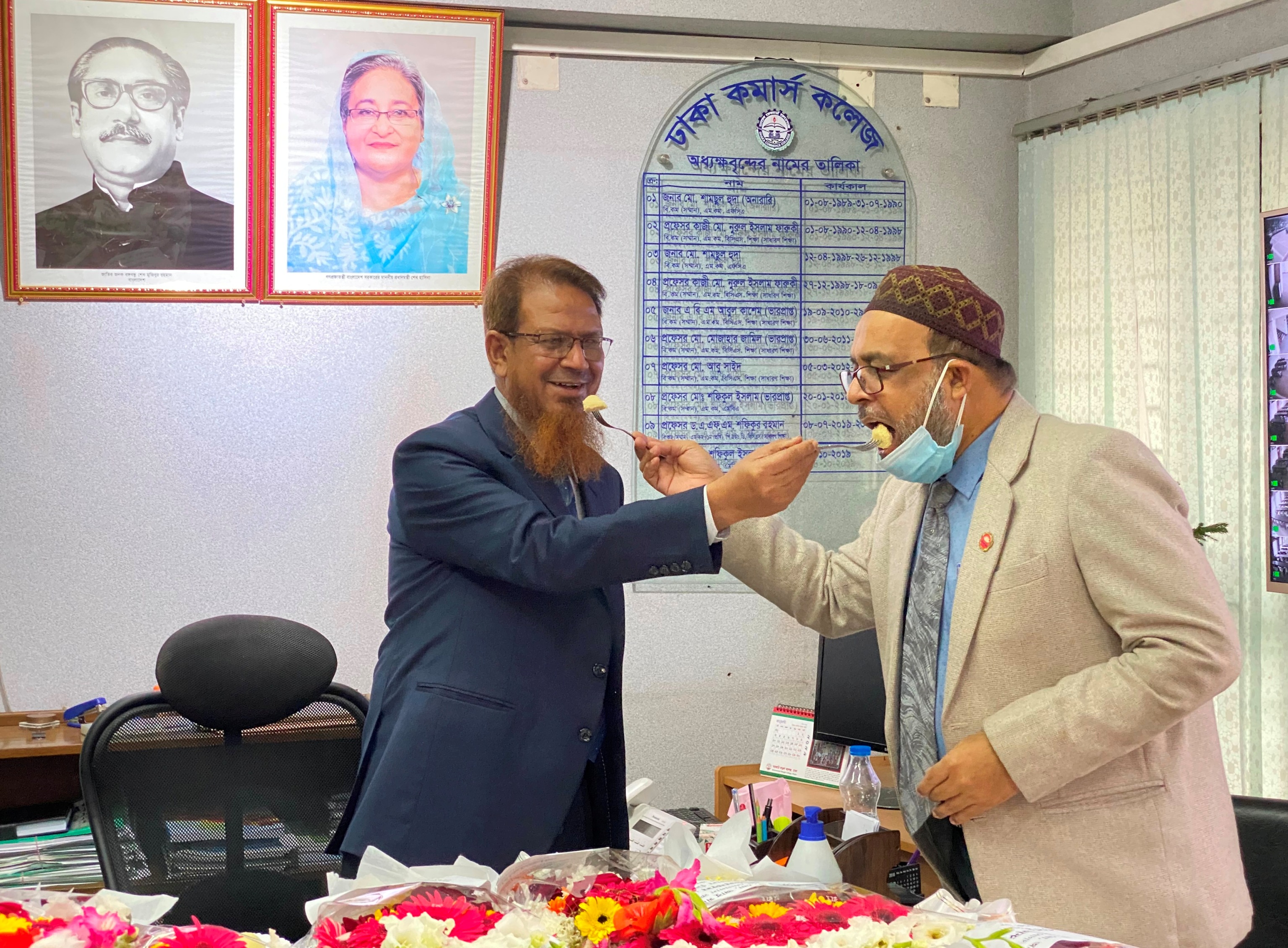 Reception to Principal Prof. Dr. Md. Abu Masud by Principal (Acting) Prof. Md. Shafiqul Islam